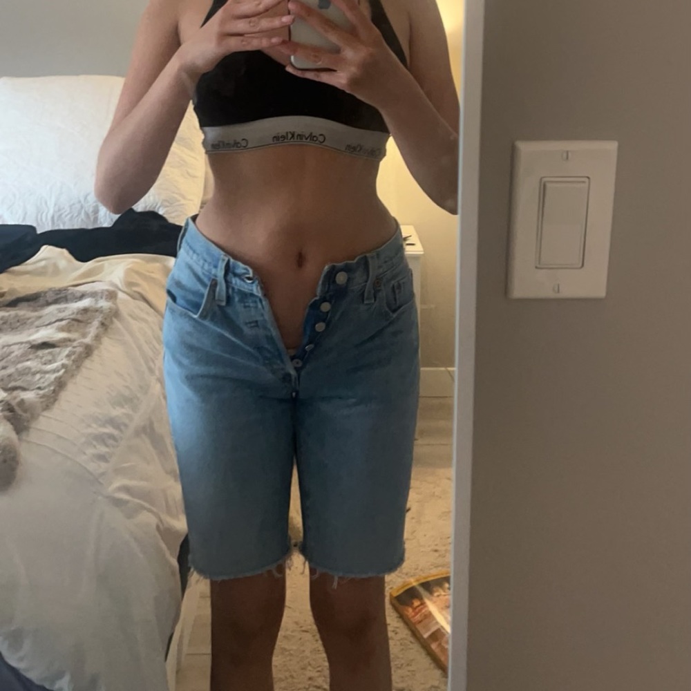 Levi’s blue wash long shorts